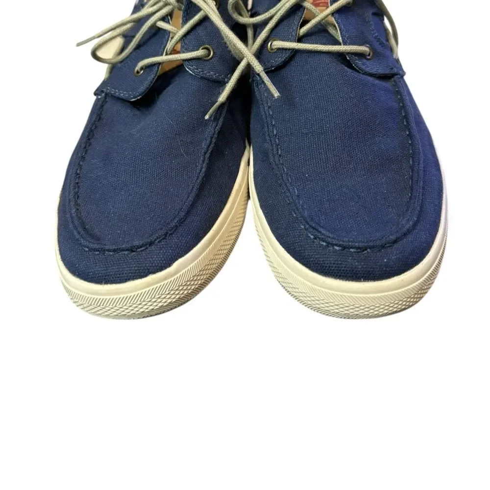 Tommy Bahama Men's Calderon Navy Canvas Boat Shoes 10.5